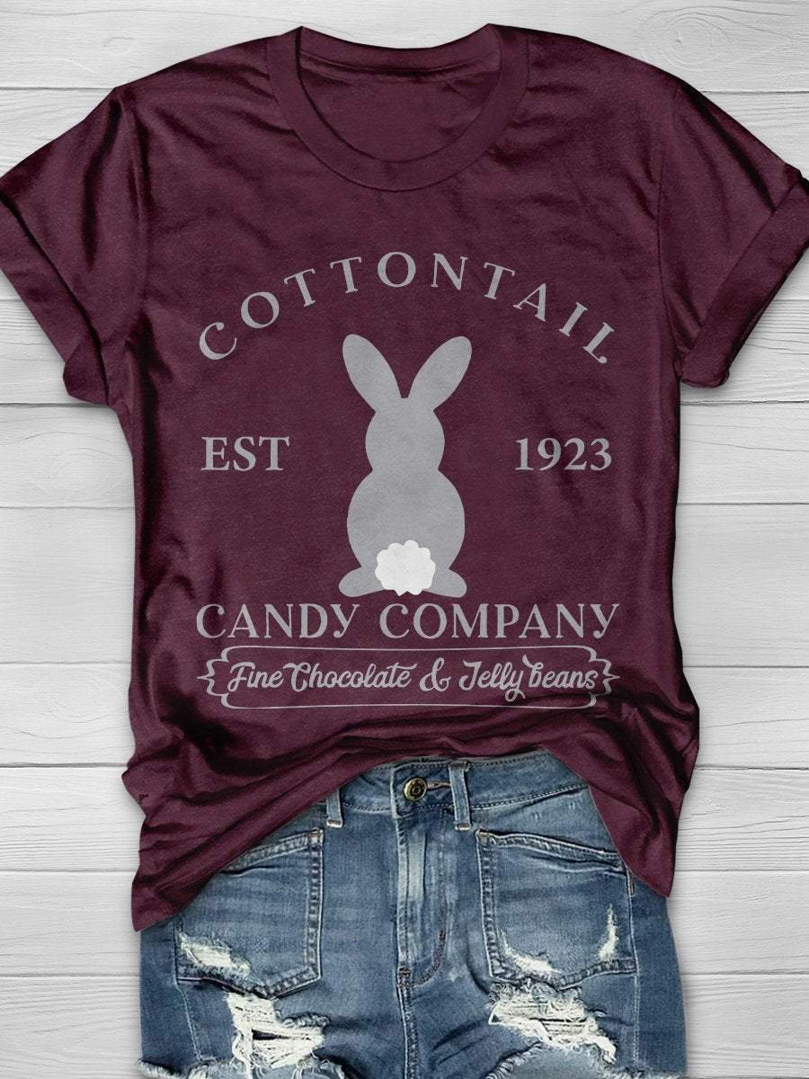 Cottontail Candy Company Easter Print Short Sleeve T-Shirt