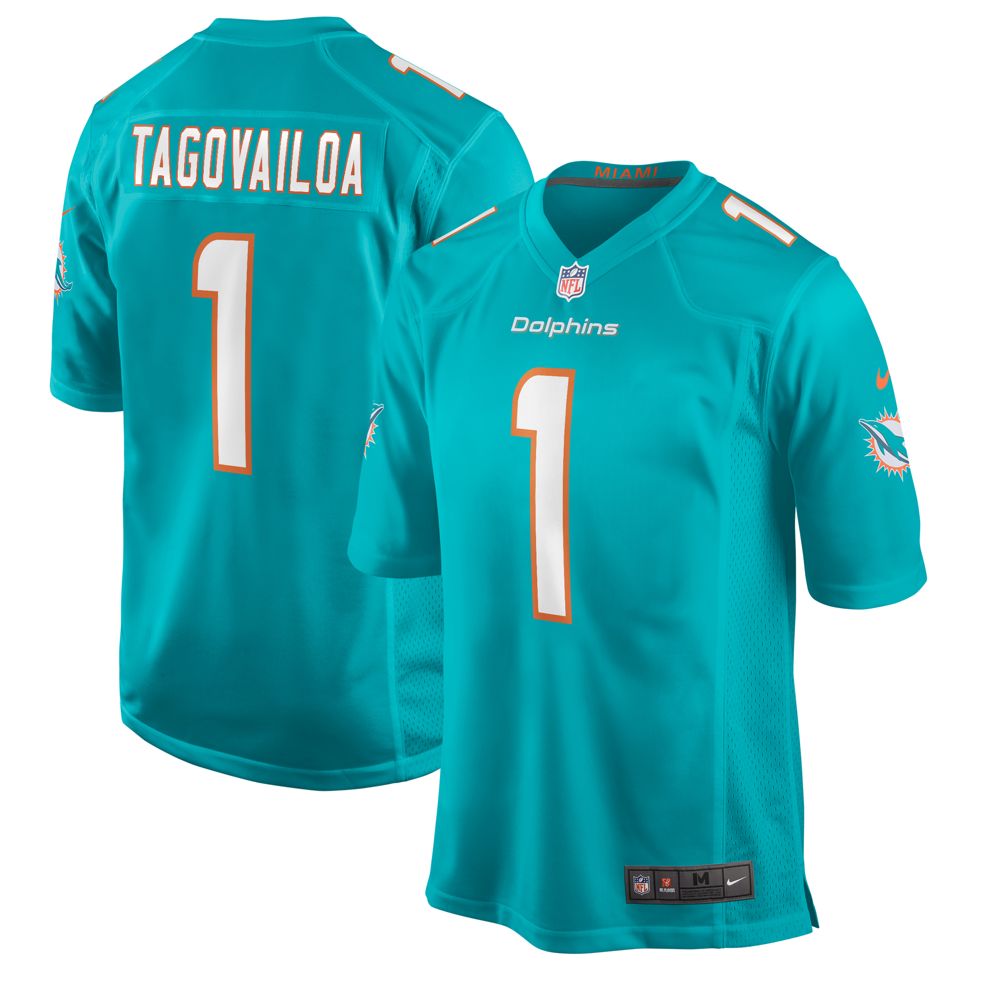 Men’s Miami Dolphins Tua Tagovailoa Aqua Player Game Jersey