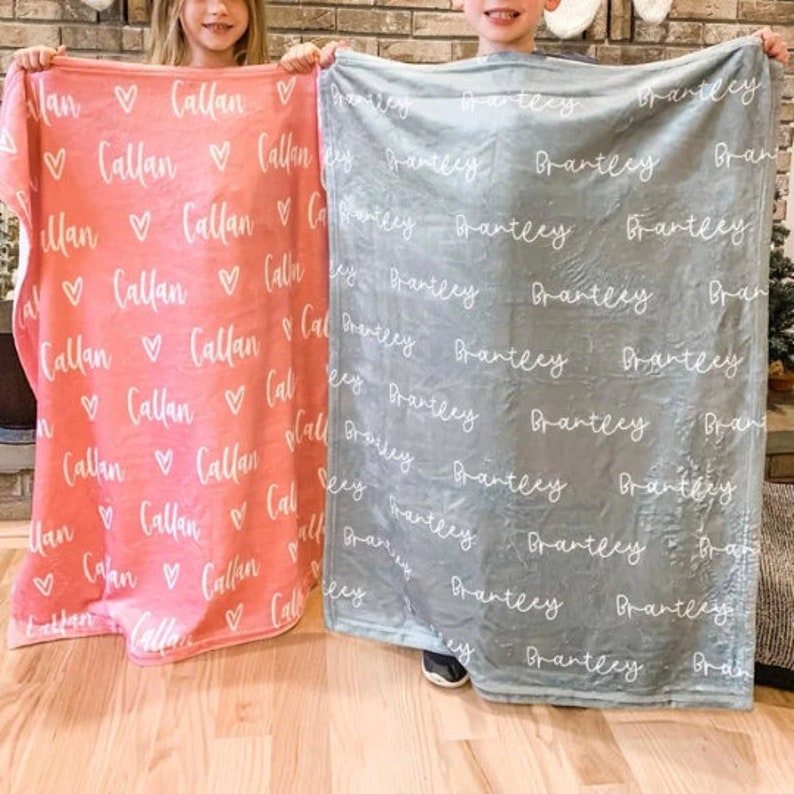 Personalized Name Custom Blanket For Baby Kids Youth Teenager Adult, Birthday Graduation Christmas Gift, Throw Blanket