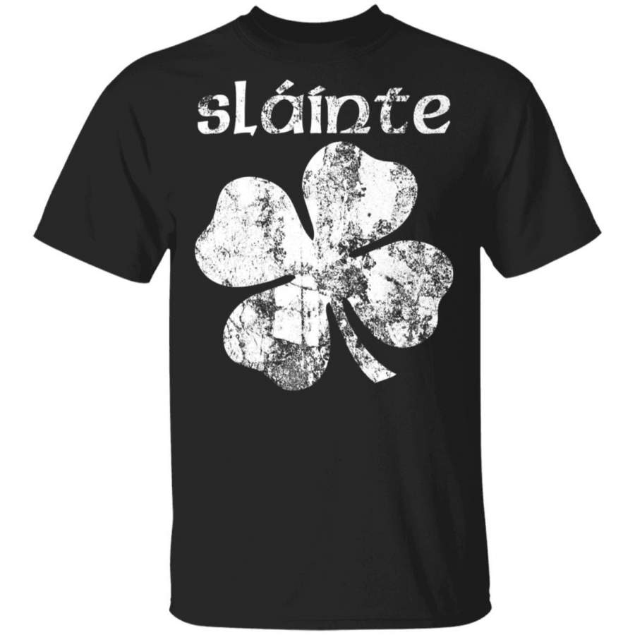 Vintage Slainte Cheers Good Health St Patricks Day T Shirt Saint Paddys Patricks Tshirt Lucky Shirts Drink Green Beer Irish Gifts Funny Tee