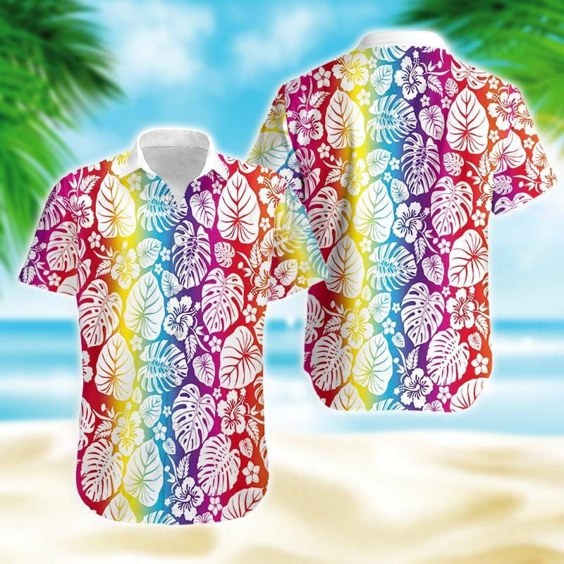 Felacia Lgbt Rainbow Color Tropical Full Printing L Hawaiian Ha49486