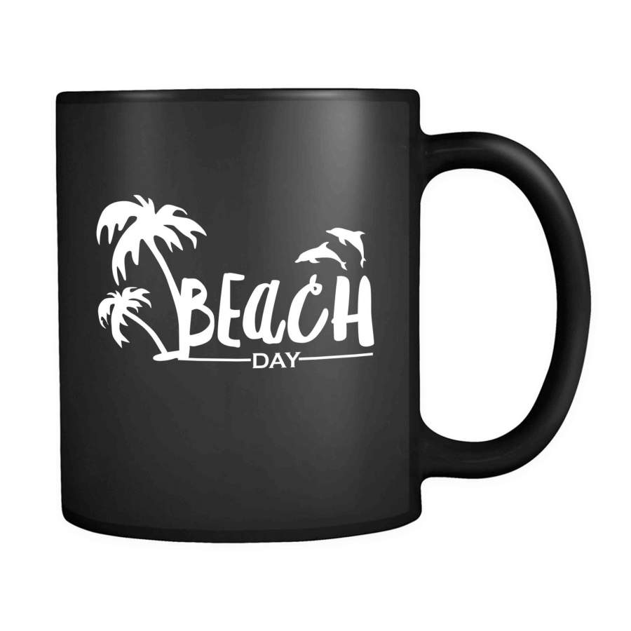 Beach Day Dolphin Palm Tree 11oz Mug