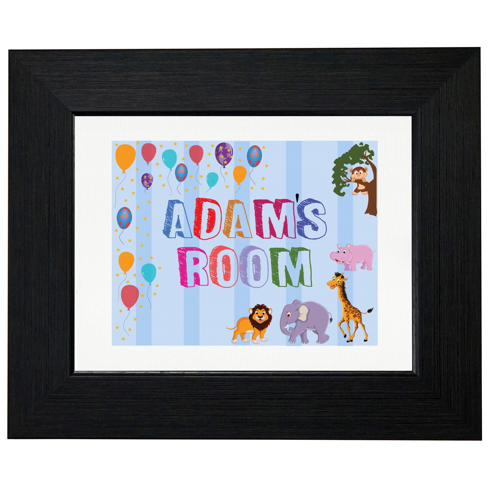 Adam’s Room – Boy Birthday Gift – Balloons & Animals T-Shirt, Framed Print, Pillow, Golf Towel