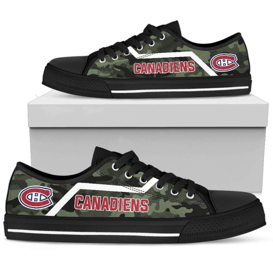 Simple Camo Montreal Canadiens Low Top Shoes