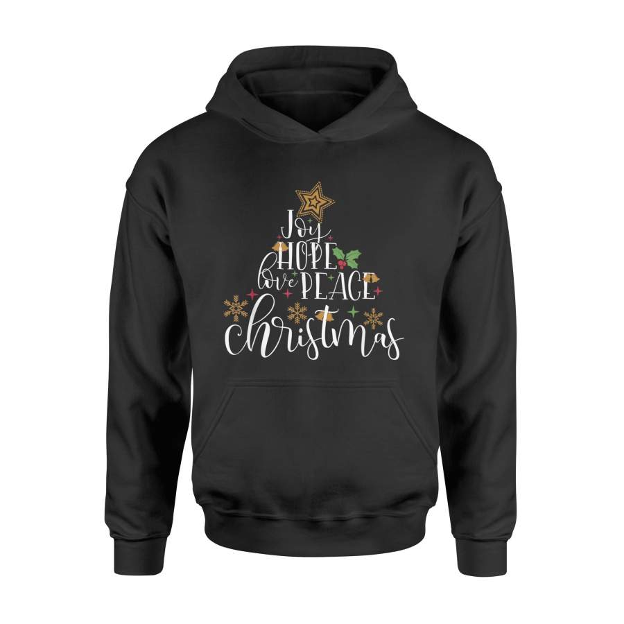 Joy Hope Peace Love Christmas T-Shirt – Standard Hoodie
