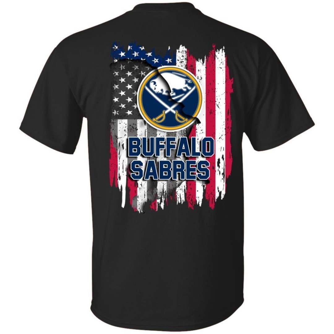 Buffalo Sabres American Flag Hockey T-Shirt Fan 4th July PT06