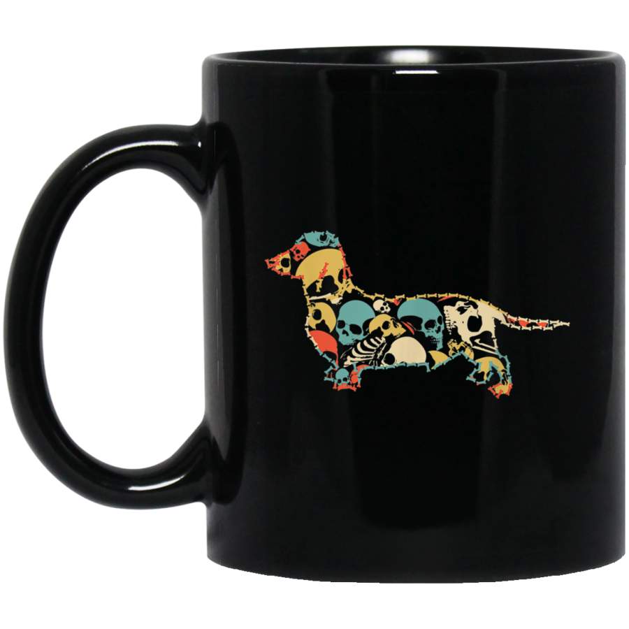 Skeleton Skull Vintage Retro Style MINIATURE DACHSHUND Mug