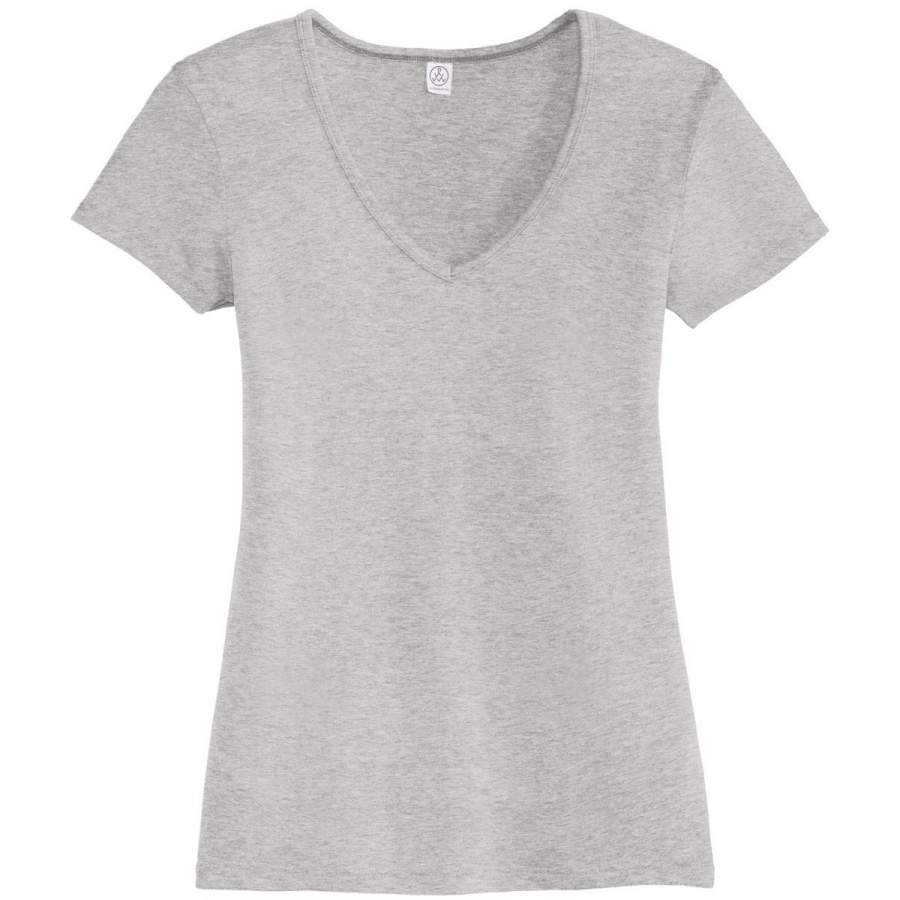 Alternative Apparel Women’s Silver The Keepsake V-Neck Vintage 50/50 Tee