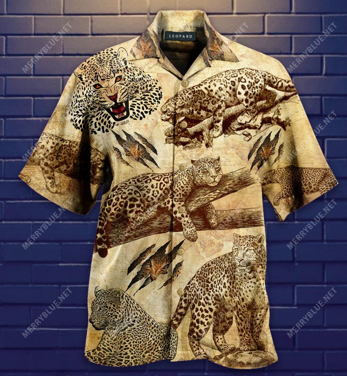 Time For Leopard Aloha Hawaiian Shirt Colorful Short Sleeve Summer Beach Casual Shirt For Men And Women