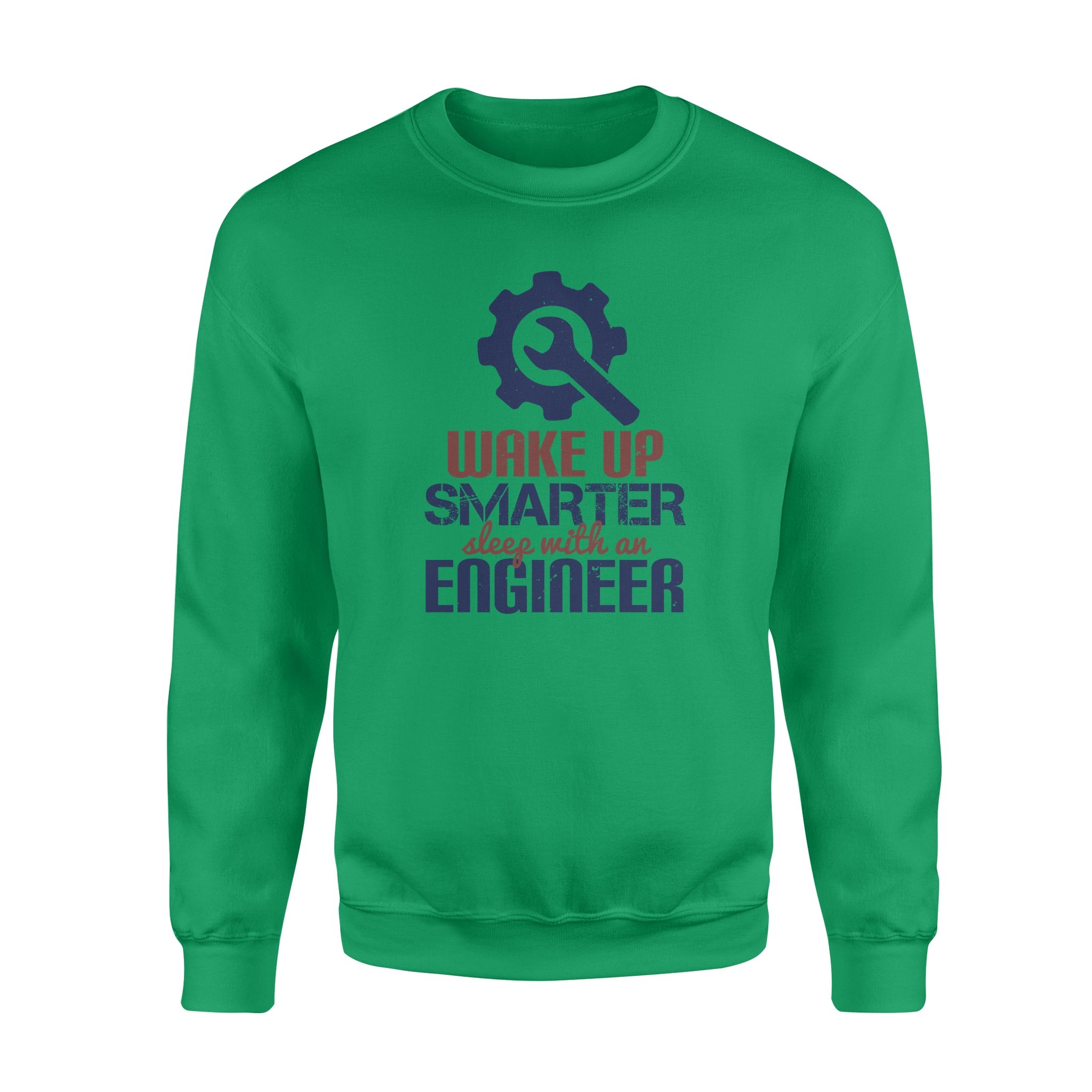 Cool Graphic Crew Neck Sweatshirts For Men, Best Gifts For Papa, Wake Up Smarter Sleep With An Engineer Standard Crew Neck Sweatshirt