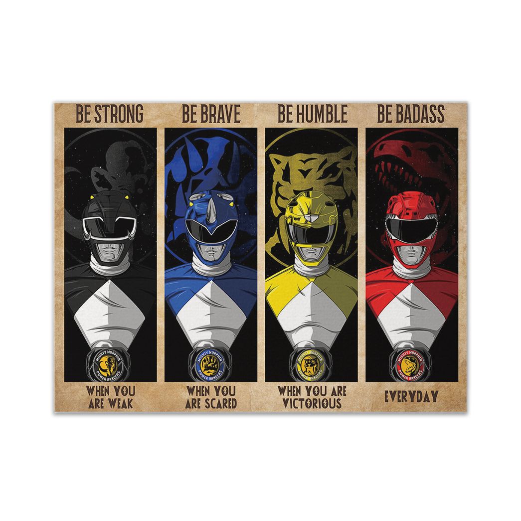 Casespring 3D Power Rangers Be Strong Be Brave Be Humble Be Badass Custom Canvas