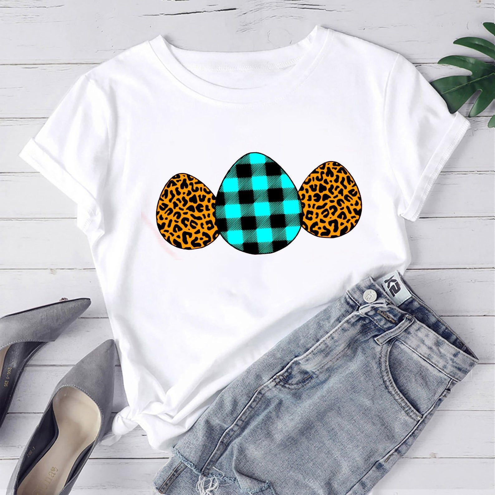 Buffalo Plaid And Leopard Easter Eggs Shirteaster Shirt For Womaneaster Shirteaster Family Shirteaster Dayeaster Matching Shirt