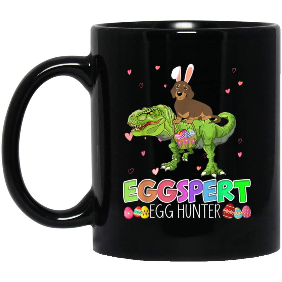 Easter Bunny Dachshund Riding Trex Dinosaur Easter Mug