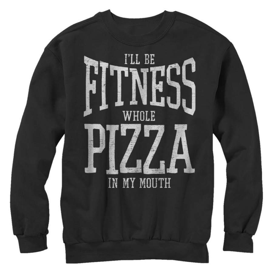 CHIN UP Women’s Fitness Whole Pizza  Sweatshirt Black