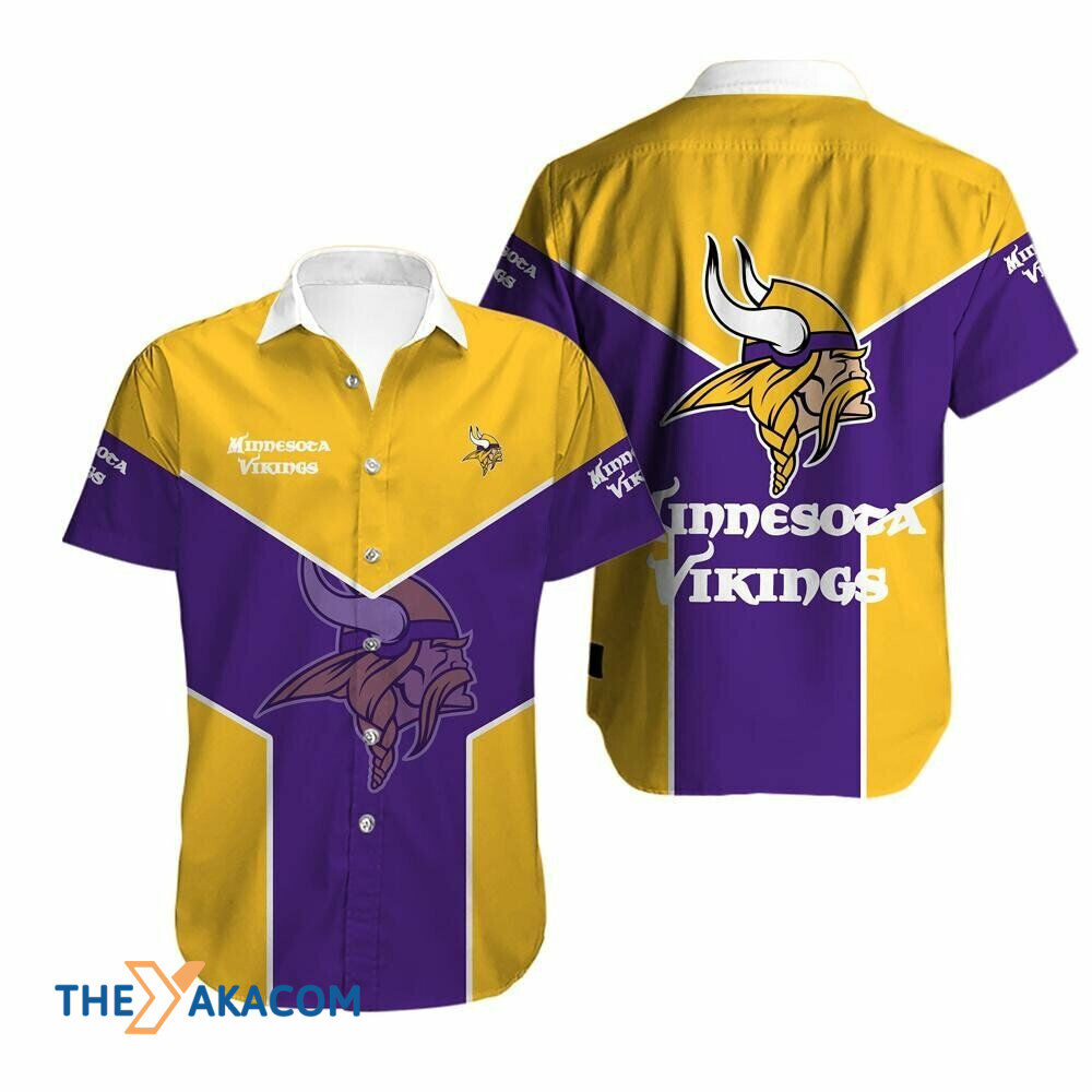 Minnesota Vikings Colorblock For Fan Gift For Fan Short Sleeve Hawaiian Shirt