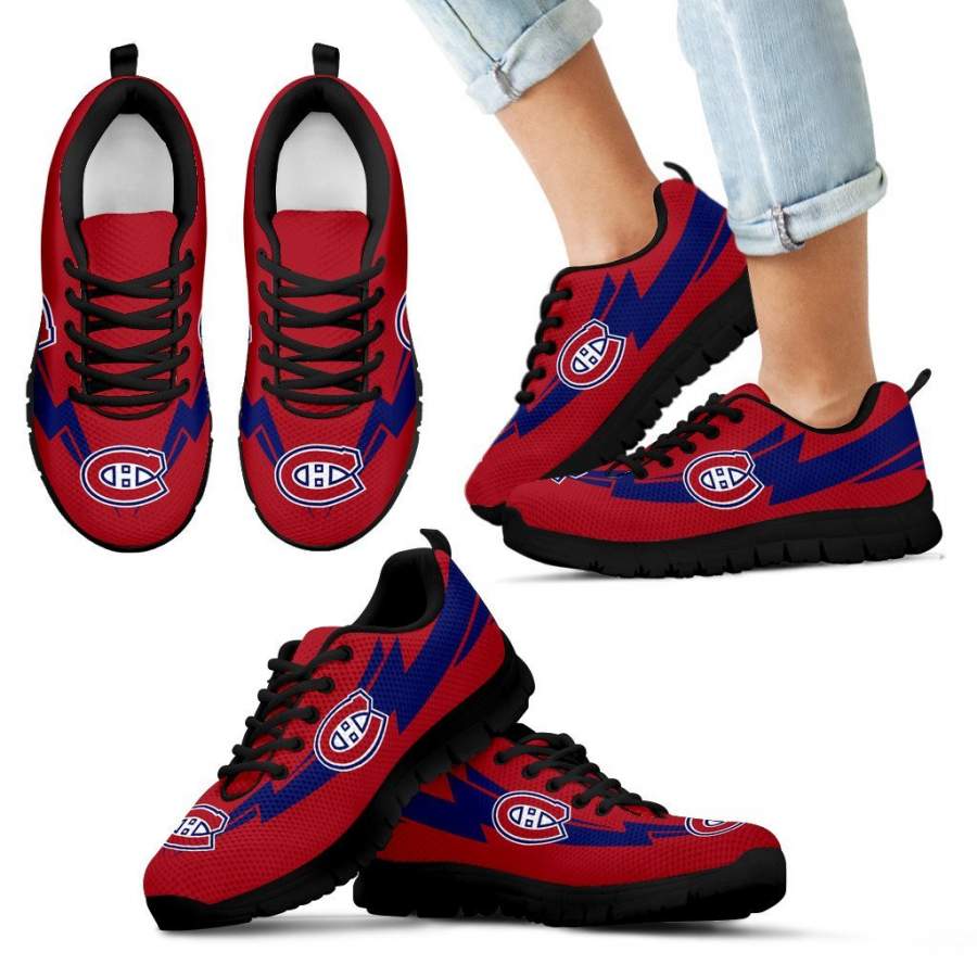 Three Amazing Good Line Charming Logo Montreal Canadiens Sneakers