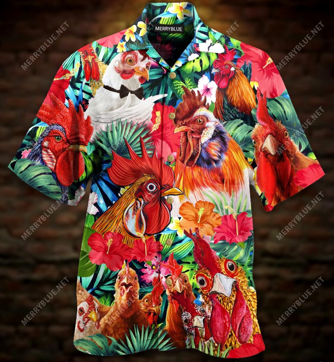 Aloha Funny Chicken Aloha Hawaiian Shirt Colorful Short Sleeve Summer Beach Casual Shirt For Men And Women