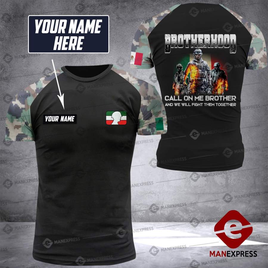 AH BROTHERHOOD MEXICAN ARMY T-SHIRT PRINTED