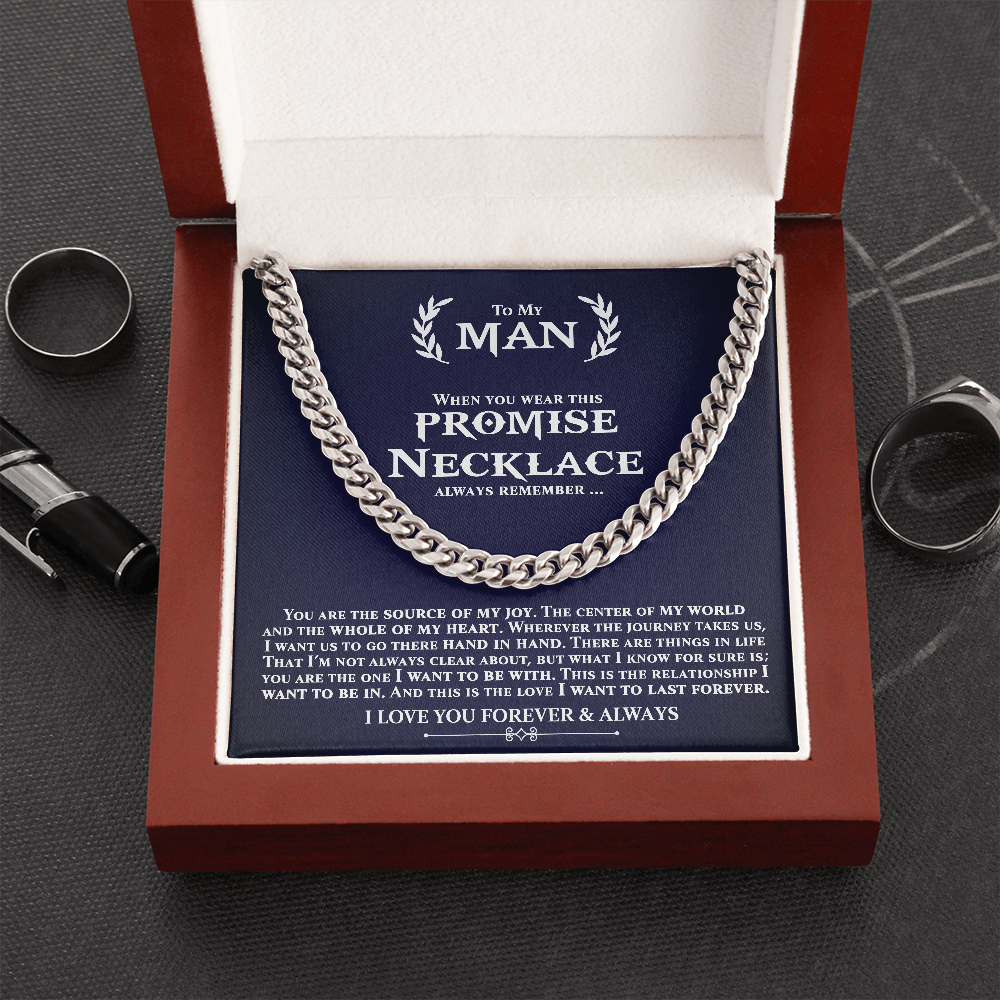 Unique Valentine Day Gift For Boyfriend, Boyfriend Birthday, To My Man Cuban Chain Necklace For Him