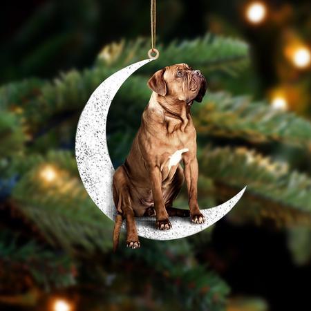 Dogue De Bordeaux-Sit On The Moon-Two Sided Ornament