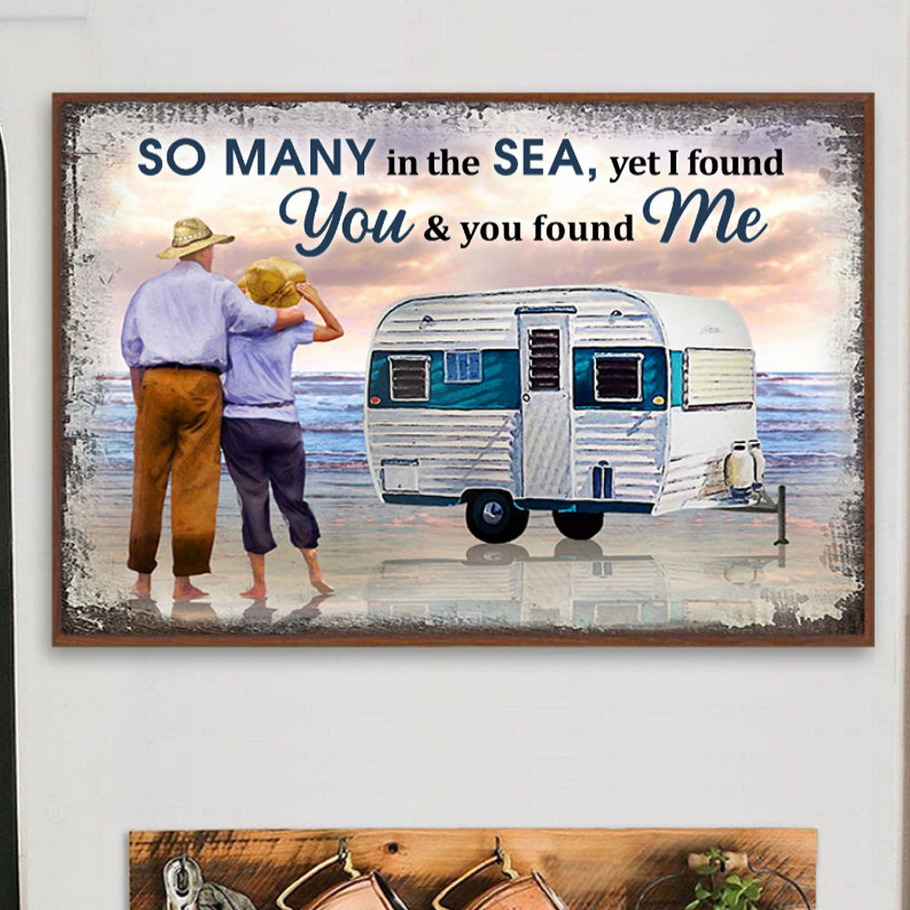 Beach Camping Couple So Many In Sea Landscape Poster & Canvas Home Decor Wall Art Visual Art