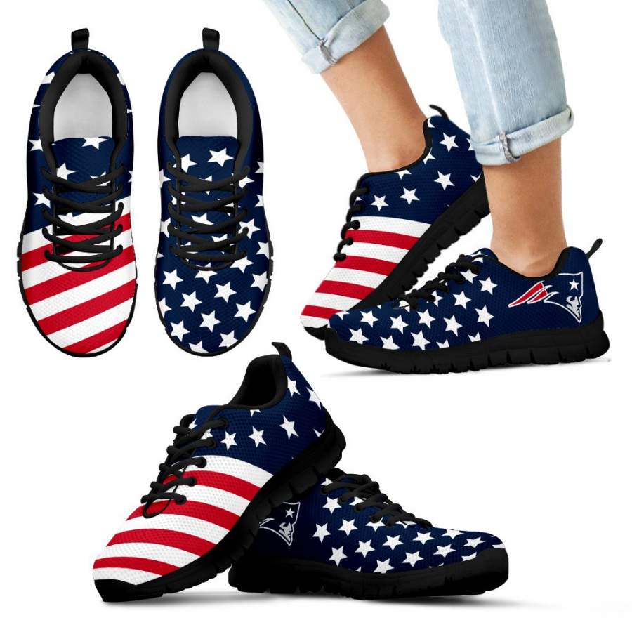 America Flag Full Stars Stripes New England Patriots Sneakers