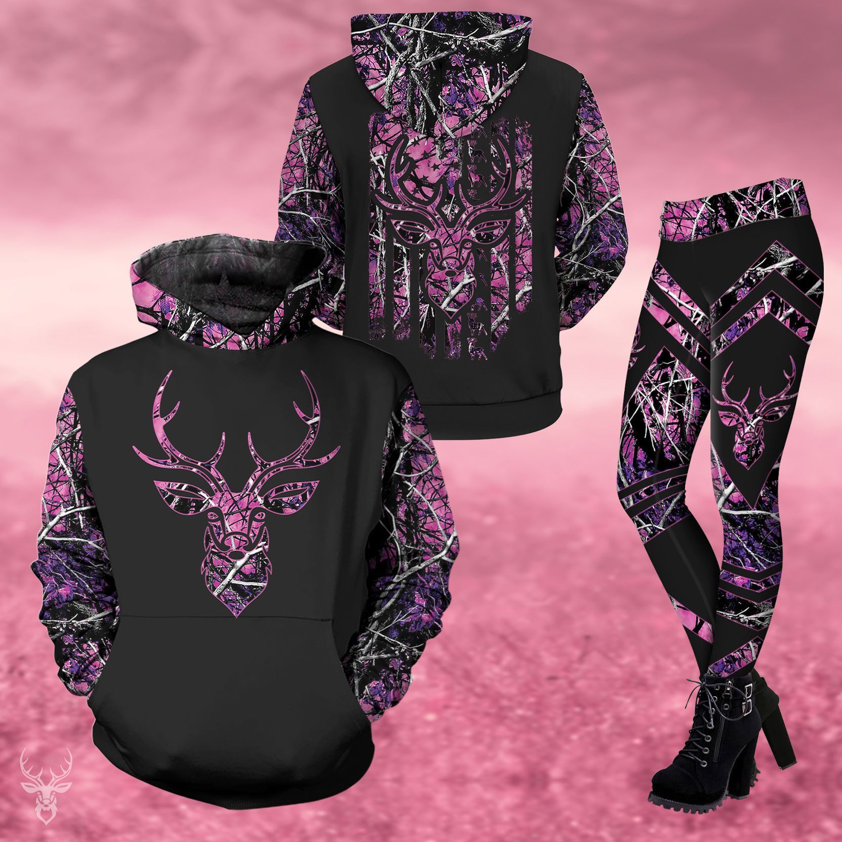 PHT232010F02VX DEER PURPLE FLAG HOODIE LEGGING QQ