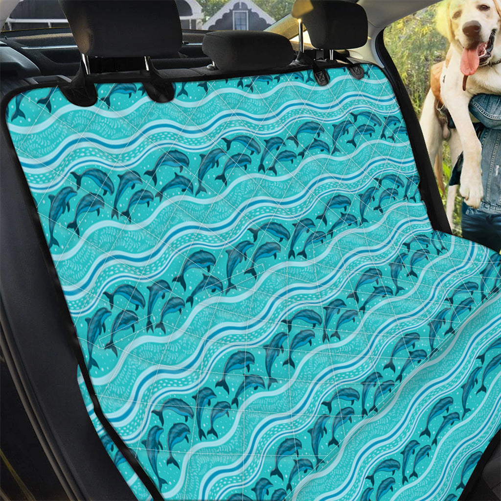 Boho Dolphin Pattern Print Pet Car Back Seat Cover