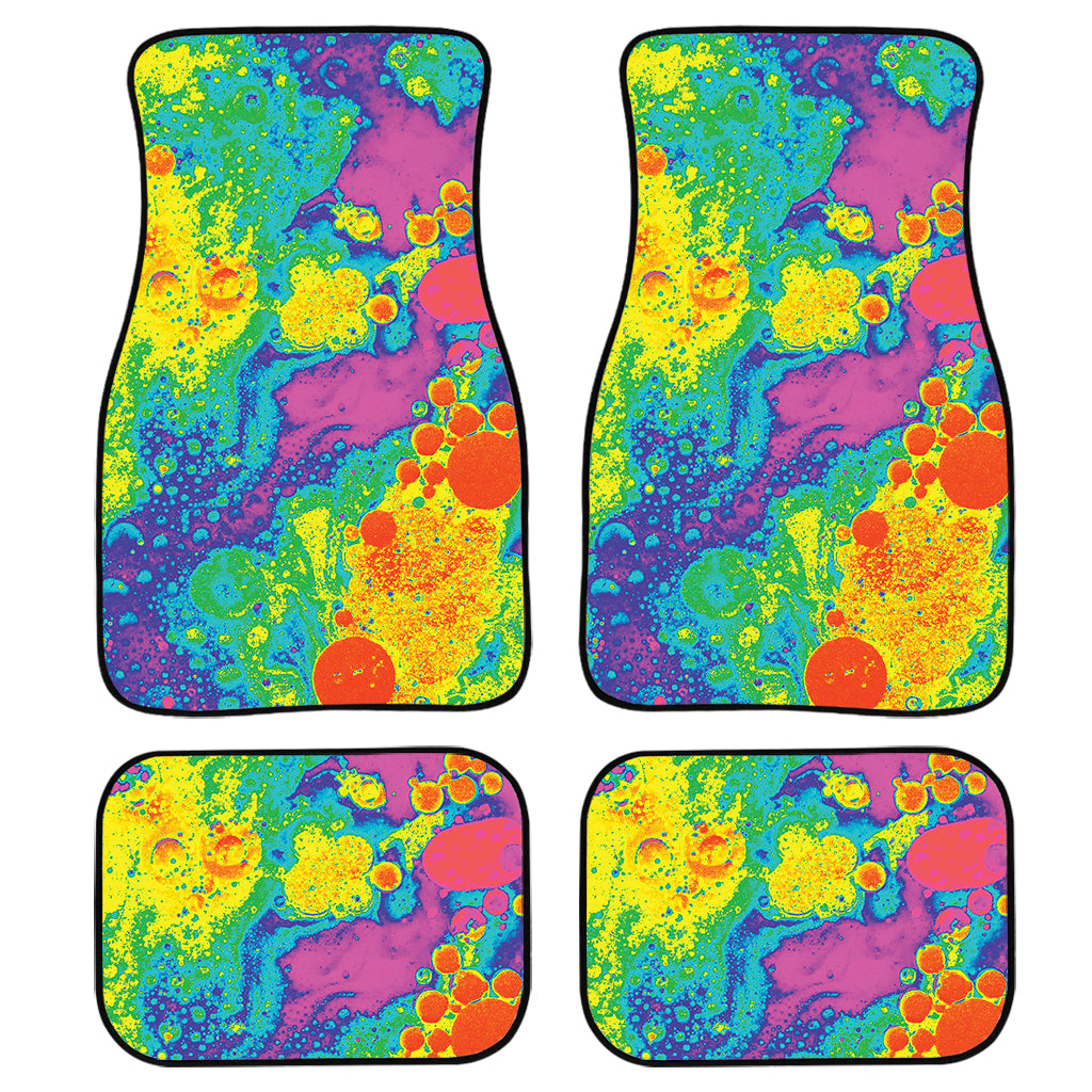 Colorful Acid Melt Print Front And Back Car Floor Mats, Front Car Mat