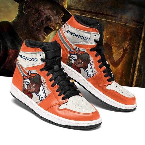 Denver Broncos Horror Jordan Sneakers For Fan High Top Shoes Jordan Sneaker Air Jordan High Sneakers Sport Sneakers