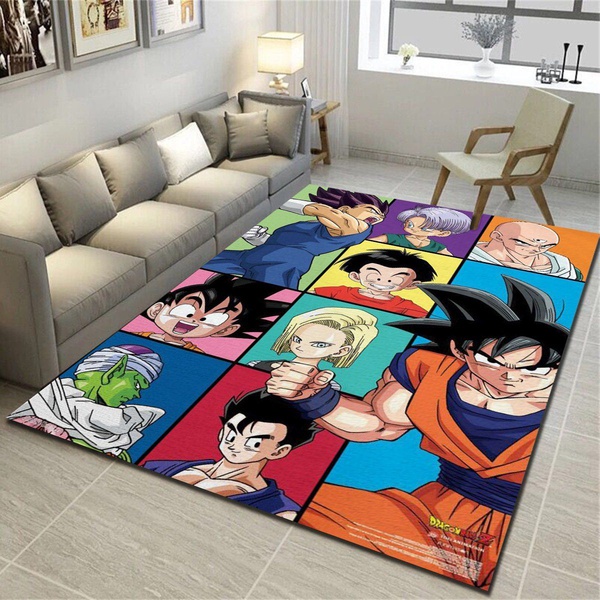 Dragon Ball Z Grid Area Rug, Living Room Bedroom Carpet - FreeClothing ...