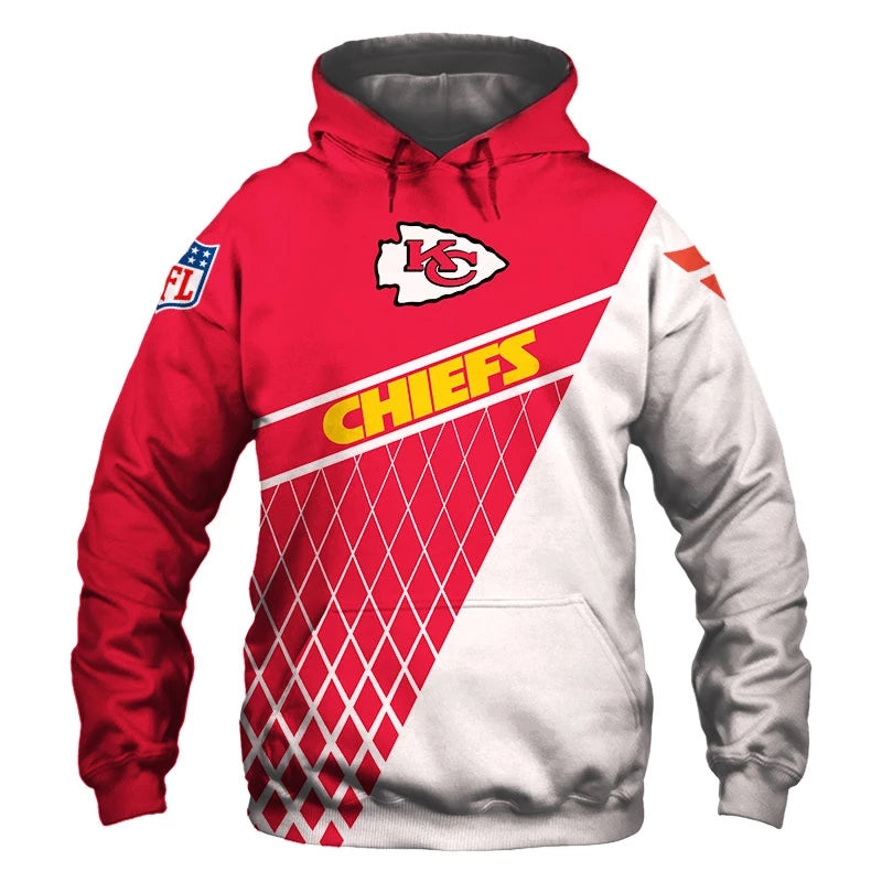 Kansas City Chiefs Hoodies 3D Grid Pattern