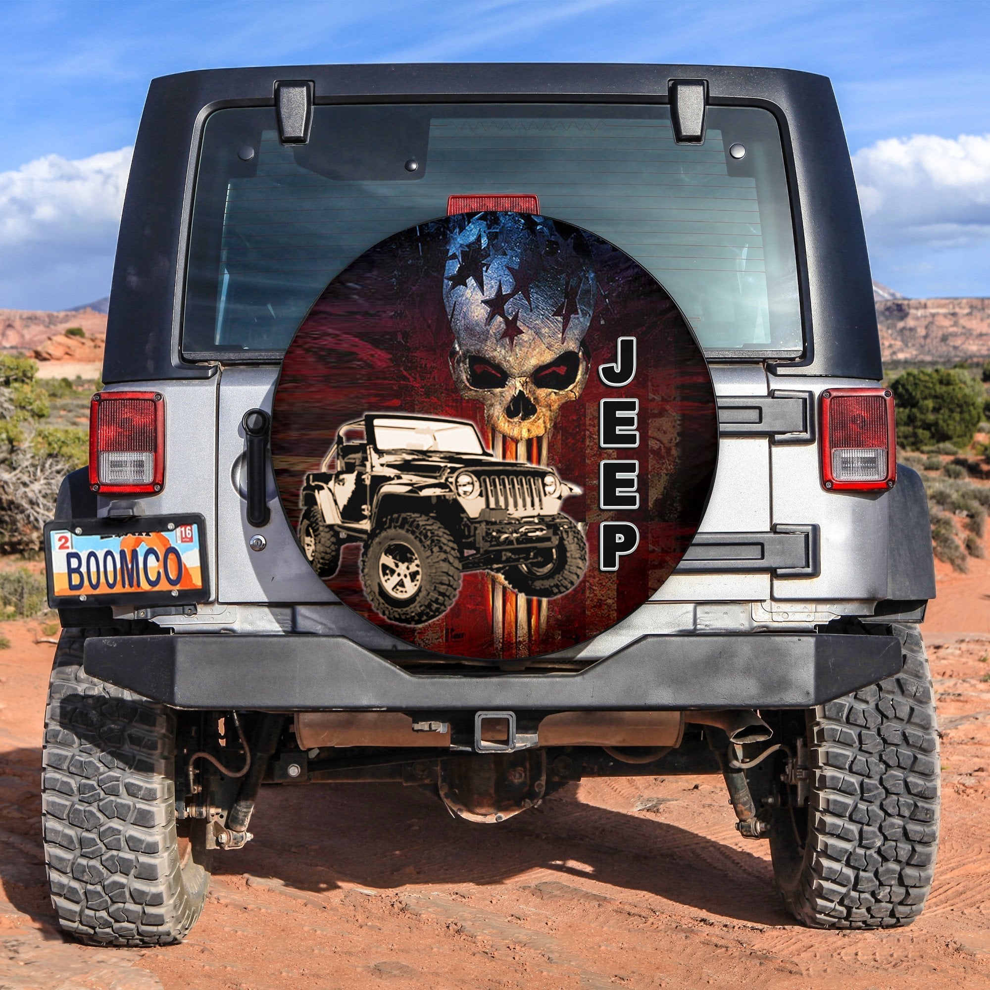 Native American Skull Mix Jeep Spare Tire Cover No.3 Lt6