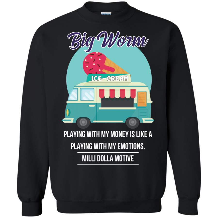 AGR Big Worm Ice Cream Truck Playing With My Money Sweatshirt