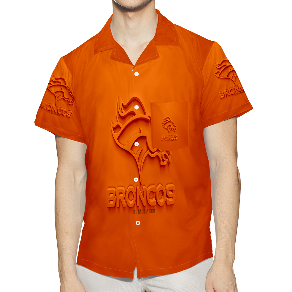 Denver Broncos Emblem V27 3D All Over Print Summer Beach Hawaiian Shirt With Pocket