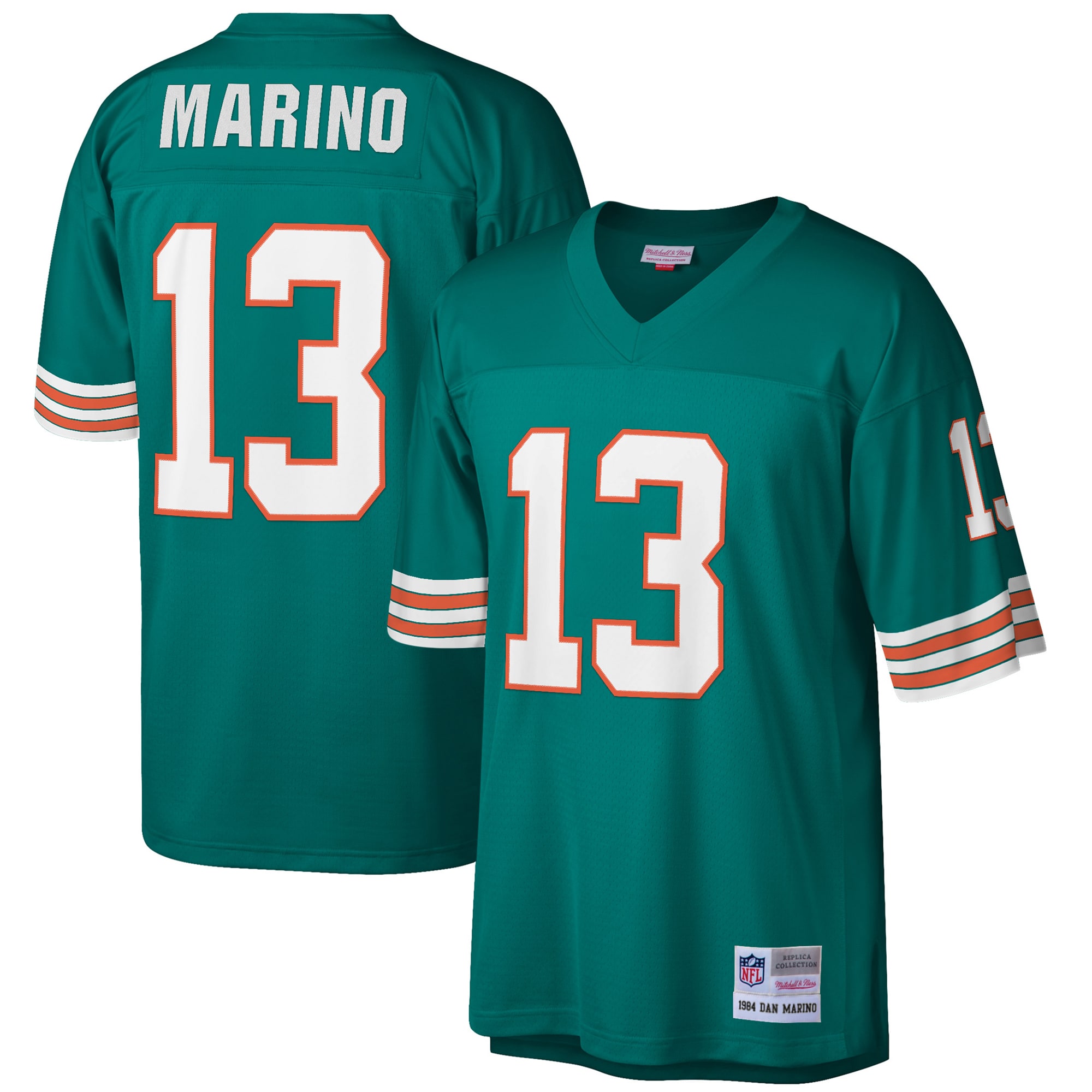 Dan Marino Miami Dolphins Mitchell & Ness Big & Tall 1984 Retired Player Replica Jersey – Aqua