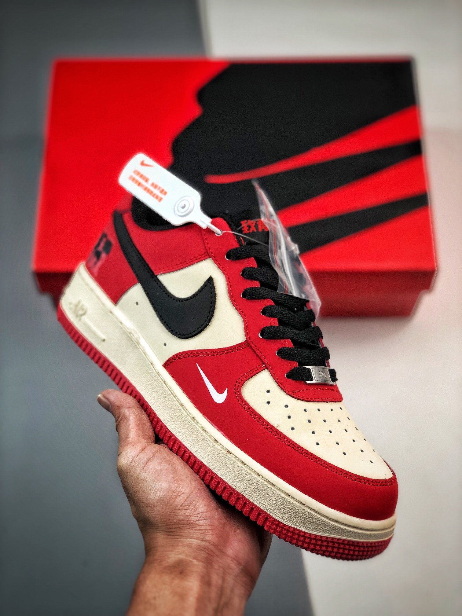 Custom Nike Air Force 1 Low Red White Black 5341003