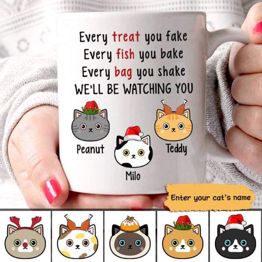 I‘ll Be Watching You Cats Christmas Personalized Mug