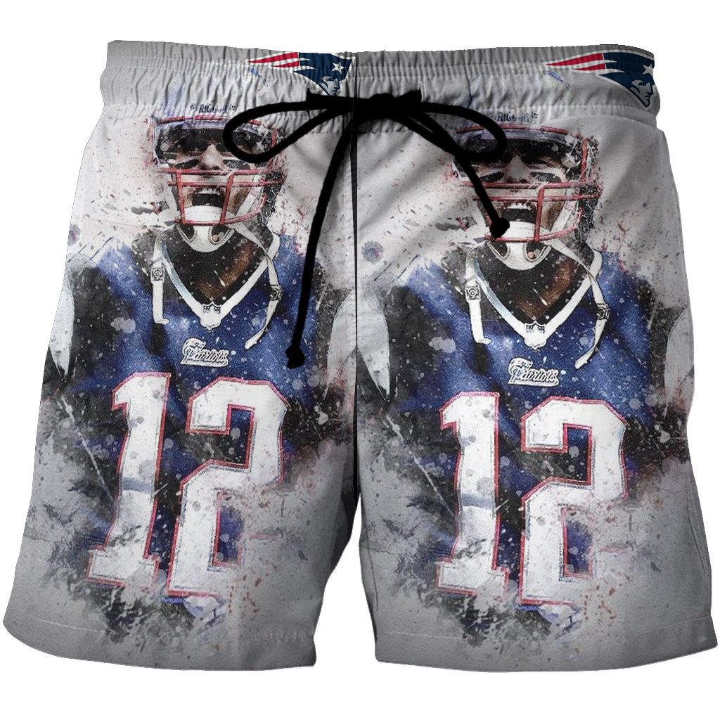 New England Patriots Tom Brady3 3D All Over Print Summer Beach Hawaiian Short