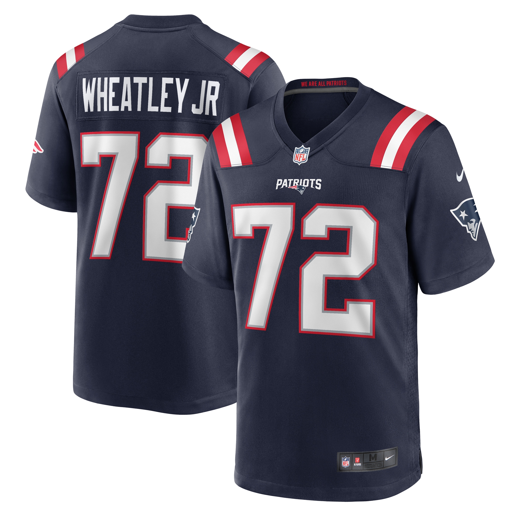 Men’s New England Patriots Tyrone Wheatley  Navy Team Game Jersey