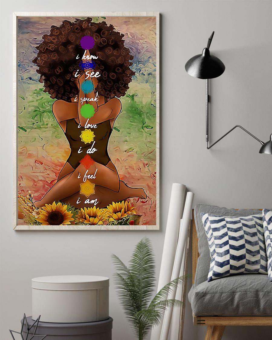 Yoga African American Wall Art Vertical Poster Poster Decor Wall Art Visual Art