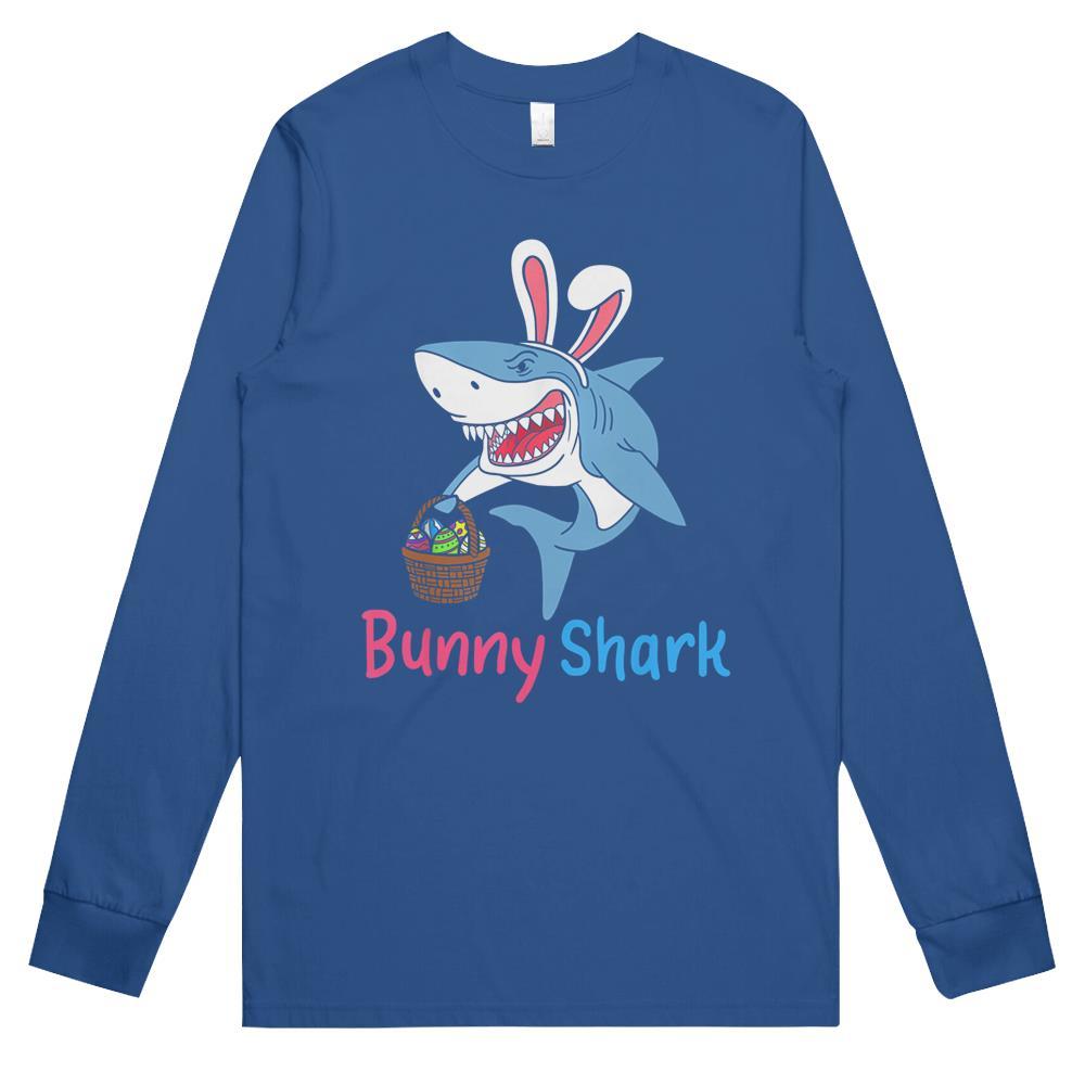 Bunny Shark Clothing Funny Easter Egg Hunting Long Sleeve T Shirts