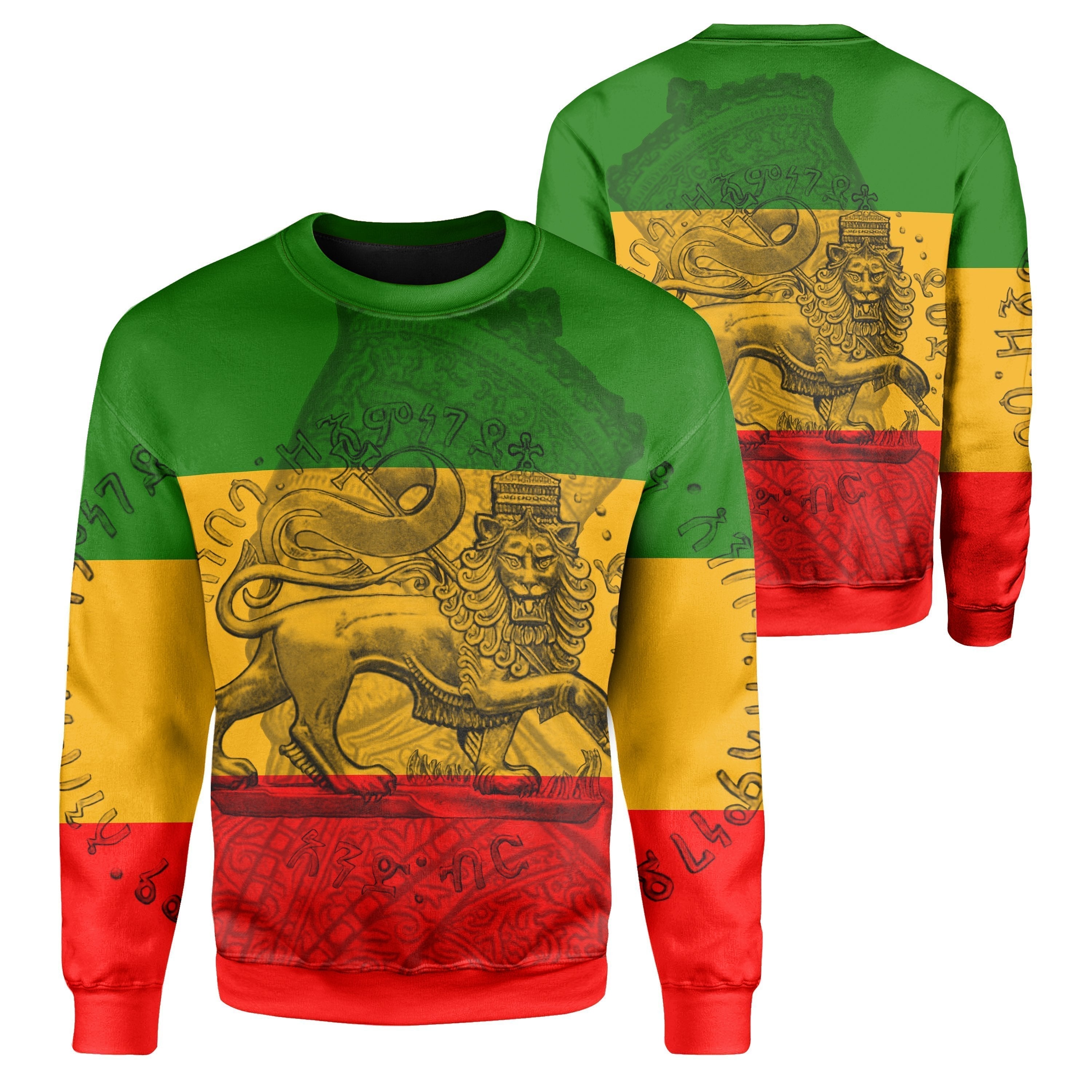 African Sweatshirt – Lion Of Judah King Of Ethiopia Crewneck Sweatshirt