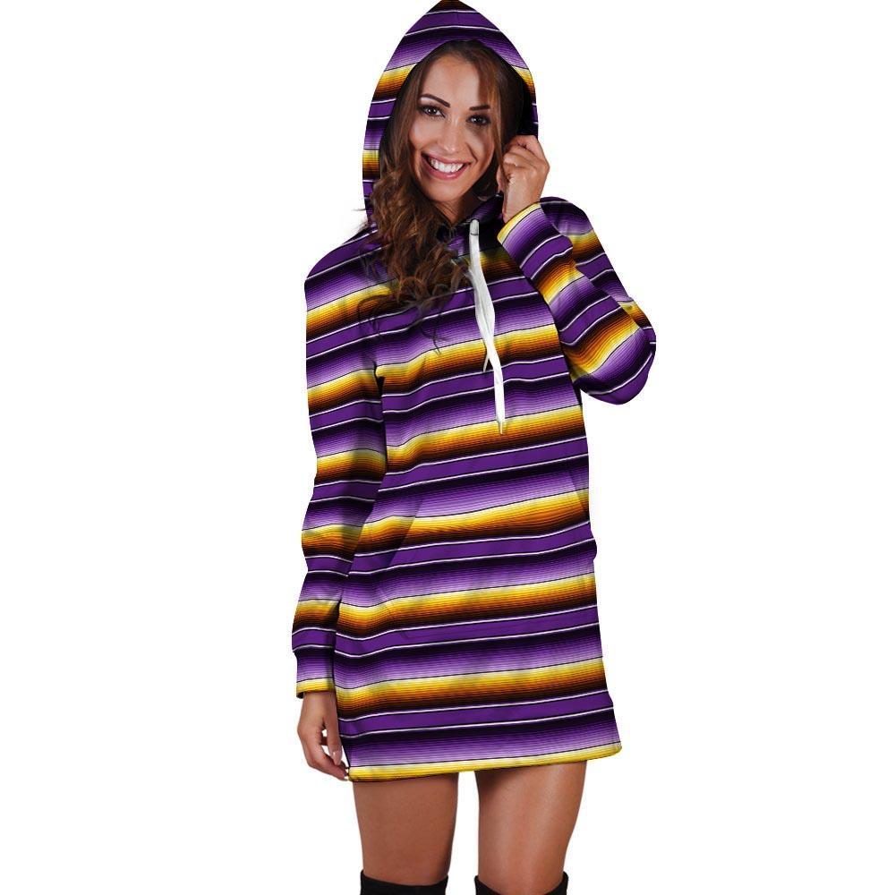 Yellow And Purple Mexican Baja Hoodie Dress