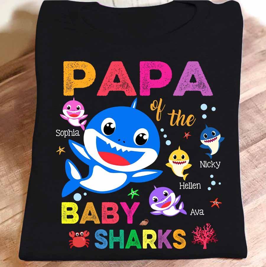 Apayprint – Papa Of The Baby Sharks Personalized T-Shirt