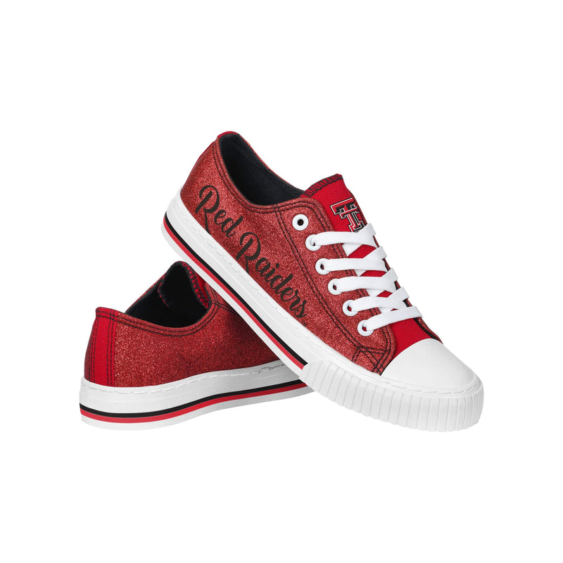 Texas Tech Red Raiders NCAA Womens Color Glitter Low Top Canvas Shoes