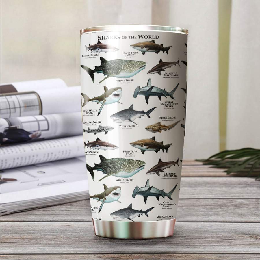 Sharks Of The World Stainless Steel Insulated Tumbler Cup