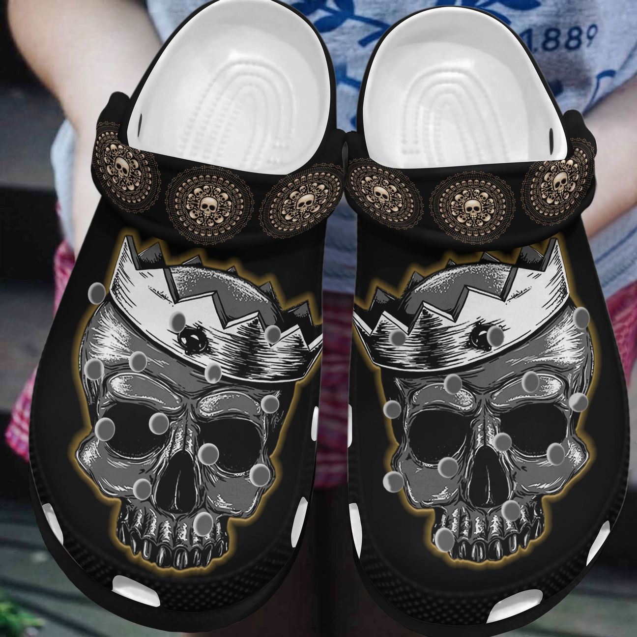 Skull Personalized Clog, Custom Name, Text, Color, Number Fashion Style For Women, Men, Kid, Print 3D Skull King