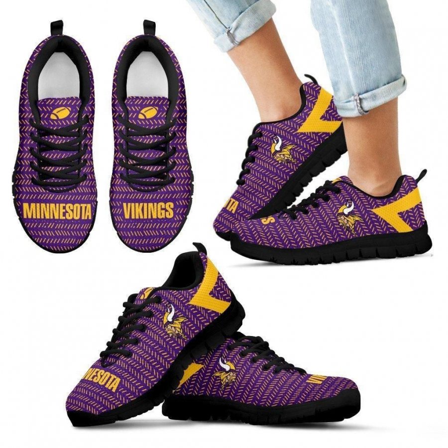 Pattern Logo Slide In Line Minnesota Vikings Sneakers #277