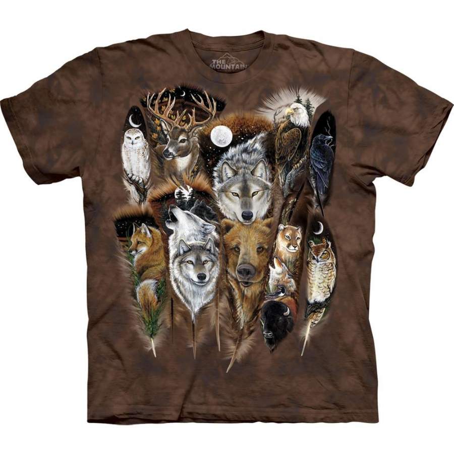 Wooded Animals in Feathers Kids T-Shirt